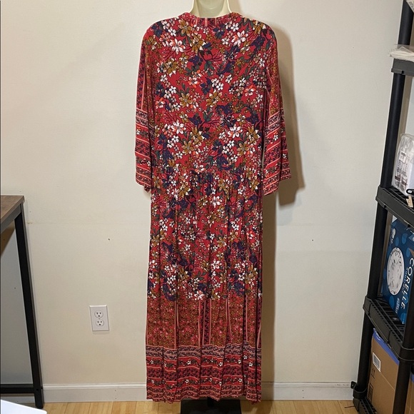 JODIFL Vibrant Red Floral Maxi Dress - Picture 6 of 12